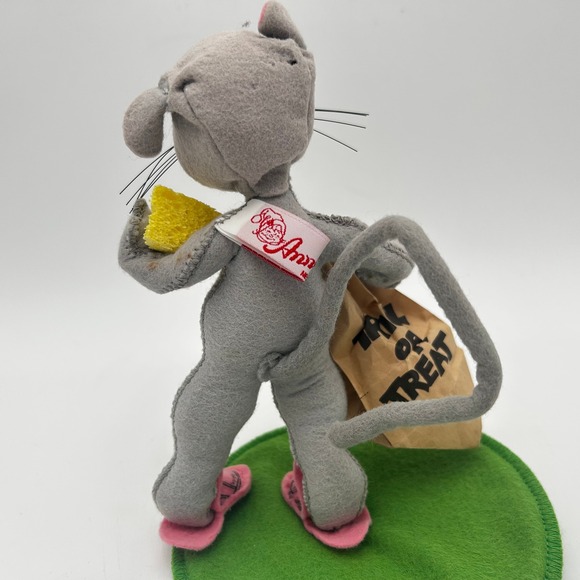 Vintage 1995 Annalee 7" Halloween Mouse Trick or Treat Bag Cheese - Picture 4 of 9